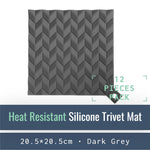 Load image into Gallery viewer, KM001-DS-12-Heat-Resistant Silicone Trivet Mats-Mat-ecofans-12-Dark Grey-
