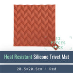 Load image into Gallery viewer, KM001-R-012-Heat-Resistant Silicone Trivet Mats-Mat-ecofans-12-Red-
