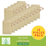 Load image into Gallery viewer, KS052-LN-15-Dual-Sided Loofah Sponge--ecofans-15-Light Brown-Rectangle