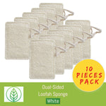 Load image into Gallery viewer, KS052-W-10-Dual-Sided Loofah Sponge--ecofans-10-White-Rectangle