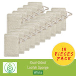 Load image into Gallery viewer, KS052-W-15-Dual-Sided Loofah Sponge--ecofans-15-White-Rectangle