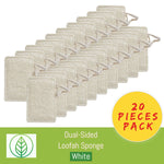 Load image into Gallery viewer, KS052-W-20-Dual-Sided Loofah Sponge--ecofans-20-White-Rectangle