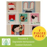 Load image into Gallery viewer, KT002-X-05-Reusable & Degradable Multipurpose Swedish Dishcloth-Cloth-ecofans-5-Bubble Tea & Friends-