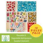Load image into Gallery viewer, KT011-X-10-Reusable & Degradable Multipurpose Swedish Dishcloth-Cloth-ecofans-10-Flower-