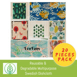 Load image into Gallery viewer, KT031-X-20-Reusable & Degradable Multipurpose Swedish Dishcloth-Cloth-ecofans-20-Leaf & Tree-