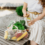 Load image into Gallery viewer, -Reusable-Washable Cotton Mesh Grocery Bag w/ Long Handle-Bag-ecofans---