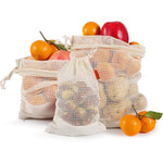 Load image into Gallery viewer, -Reusable-Washable Cotton Mesh Produce Bag w/ Drawstring - Muslin Bottom--ecofans---