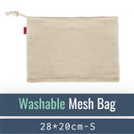 Load image into Gallery viewer, -Washable Cotton Mesh Bag w/ Drawstring - Plain--ecofans---
