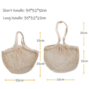 -Washable Cotton Mesh Bag w/ Short Handle-Bag-ecofans---