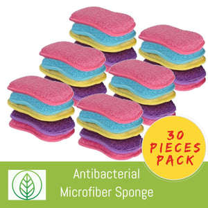 KS002-X-30-Antibacterial Microfiber Sponge-Sponge-ecofans-30-Assorted