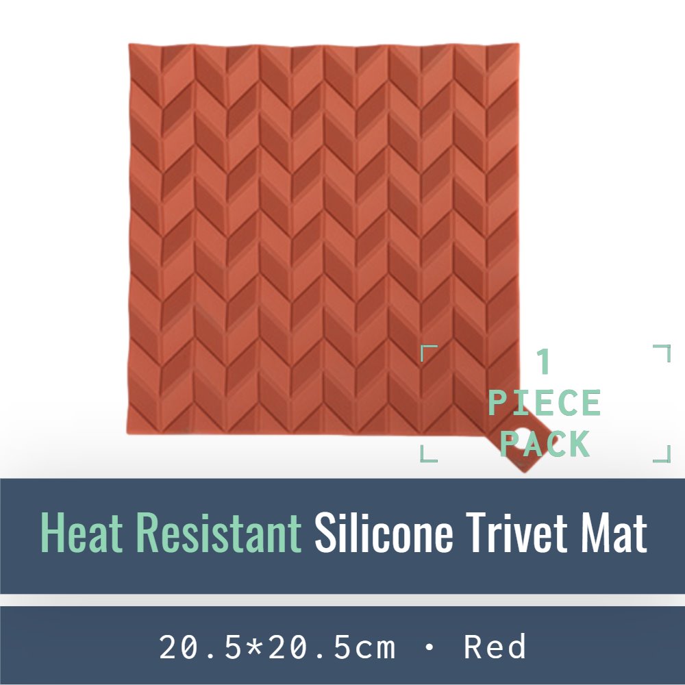 KM001-R-01- Esteiras de silicone resistente ao calor - Trivet Mats-Mat-ecofans-1-Red-