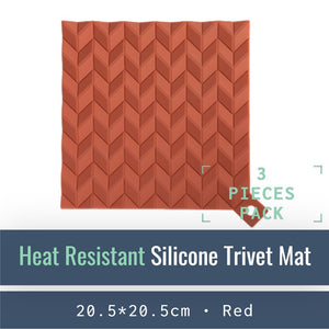 KM001-R-03- Esteiras de silicone resistentes ao calor - Trivet Mats-Mat-ecofans-3-Red-