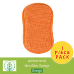 Carregar imagem no Gallery viewer, KS002-O-01-Antibacterial Microfiber Sponge-Sponge-ecofans-1-Orange-
