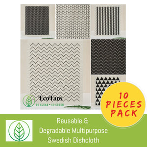 KT051-X-10-Reutilizável & Degradável Multiusos Sueco Tecido de Prato-Cloth-ecofans-10-Tiles-