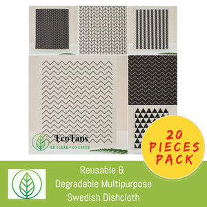 KT051-X-20-Reutilizável & Degradável Multiusos Sueco Tecido de Prato-Cloth-ecloth-ecofans-20-Tiles-