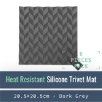 Load image into Gallery viewer, KM001-DS-06-Heat-Resistant Silicone Trivet Mats-Mat-ecofans-6-Dark Grey-
