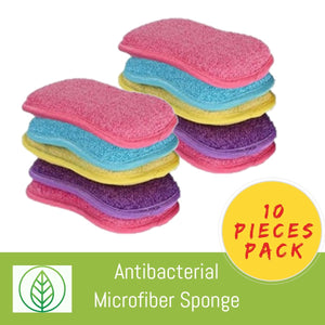KS002-X-10-Antibacterial Microfiber Sponge-Sponge-ecofans-10-Assorted-