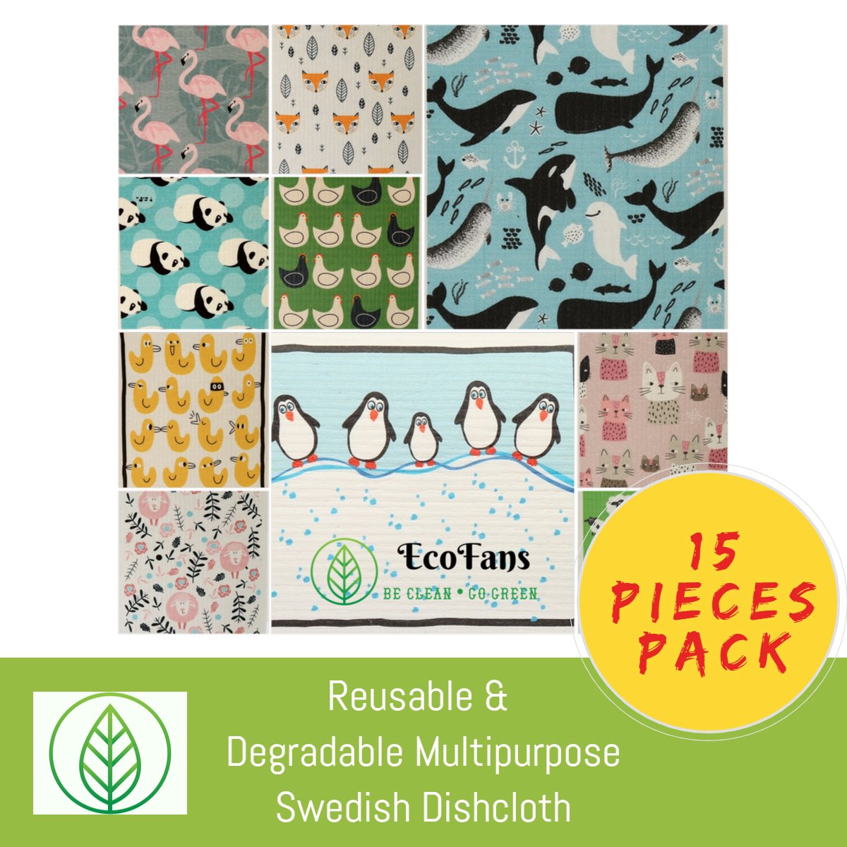 15 PCsTopeco Biodegradable Swedish Dishcloth Cellulose Sponge Dish Cloths  Sponge Cloth Cellulose - AliExpress