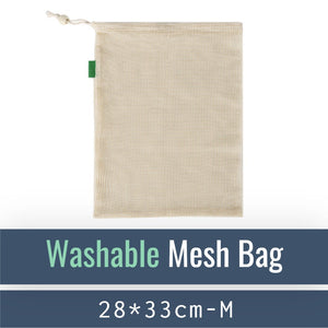 -Washable Cotton Mesh Bag w/ Drawstring - Plain--ecofans---