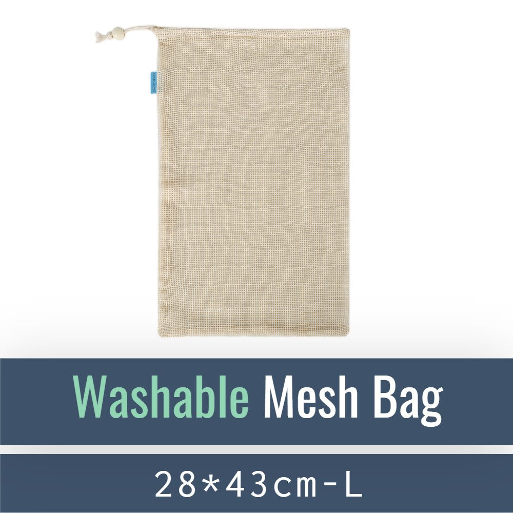 -Washable Cotton Mesh Bag w/ Drawstring - Plain--ecofans---