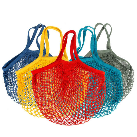 -Washable Cotton Mesh Bag w/ Short Handle-Bag-ecofans---